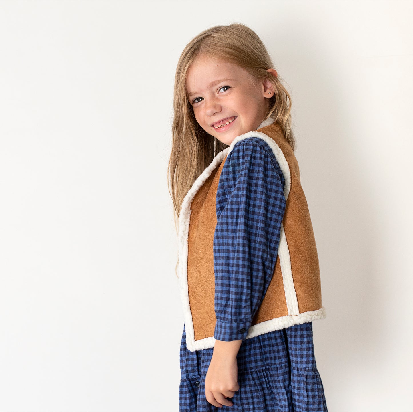 Adorable Faux Fur Sherpa Two-sided Vest Toddler vest