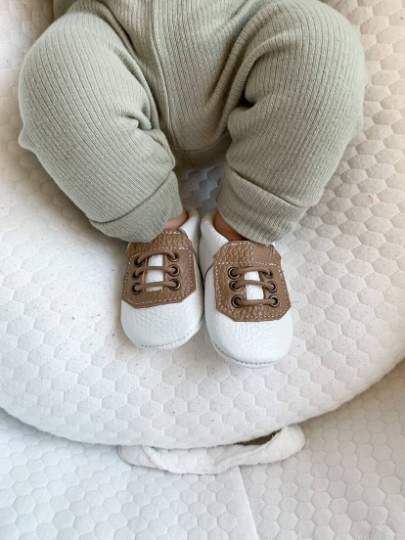 Stepping Up Their Style: White Golf-Style Moccasins for Your Little One