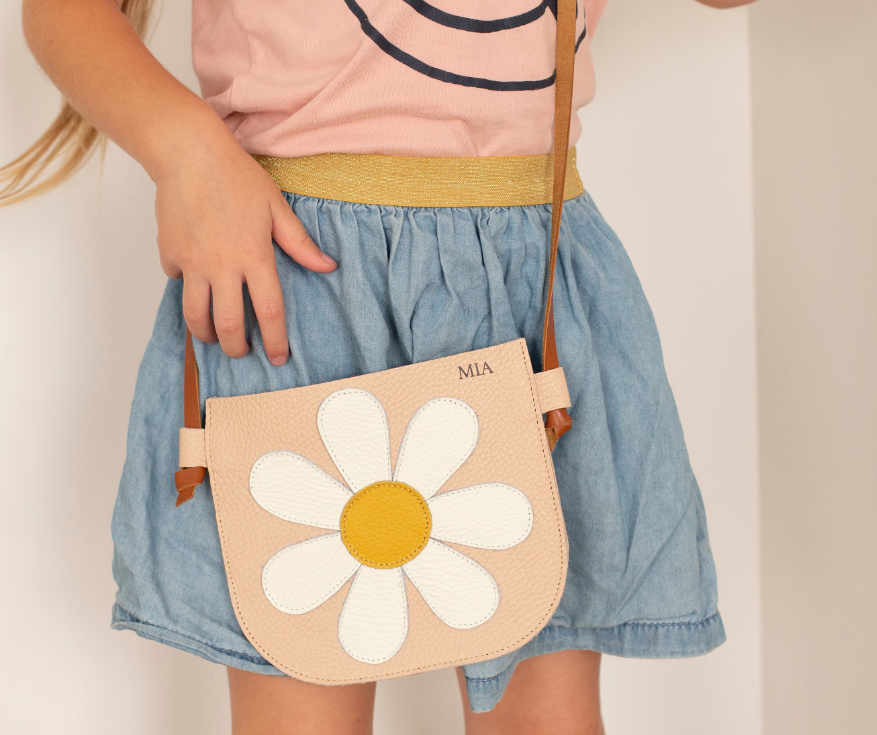 Daisy Crossbody Bag Kids Handbag Personalized Leather Toddled  Purse