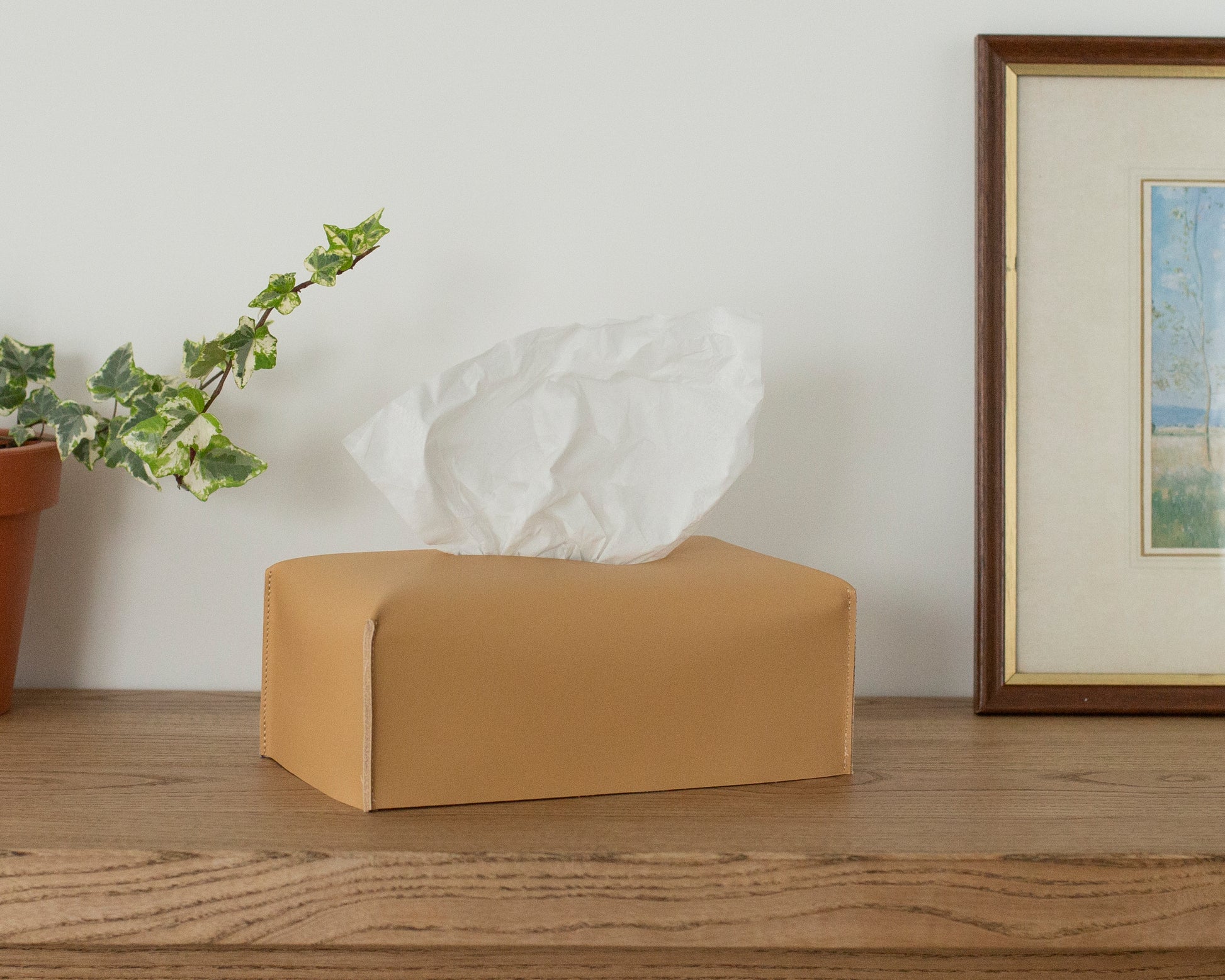 Tissue Box Leather Cover 