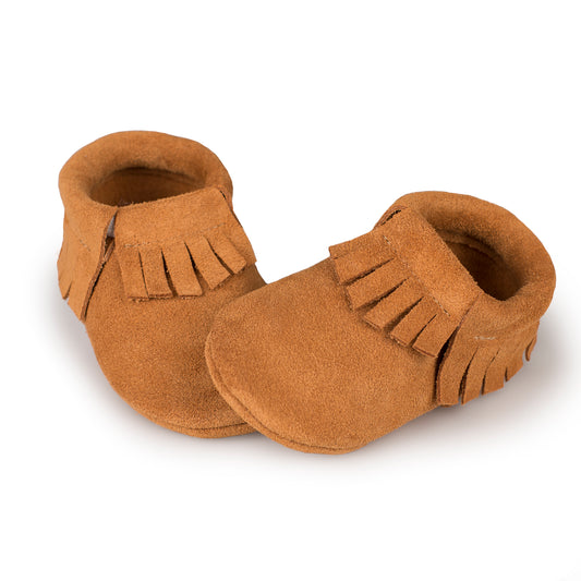 Suede fringe baby shoes