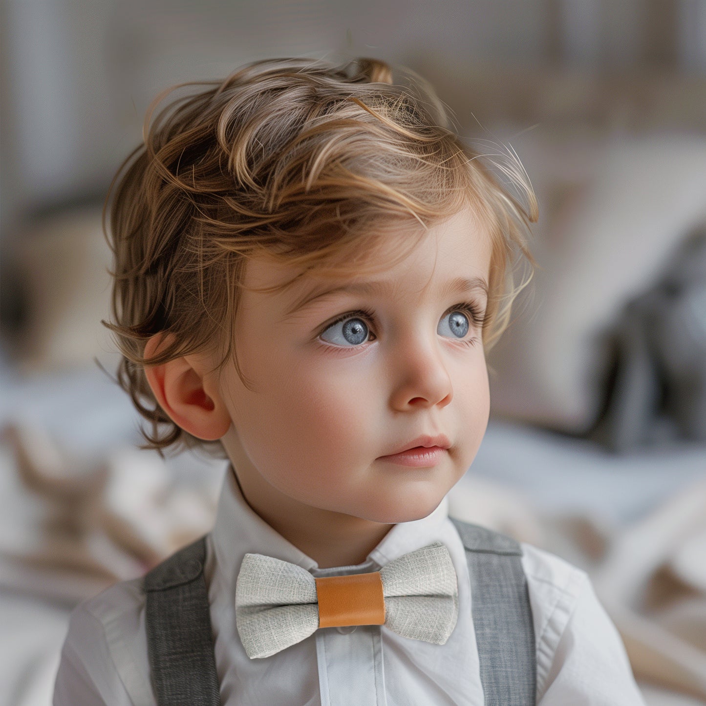 Boys linen bow tie